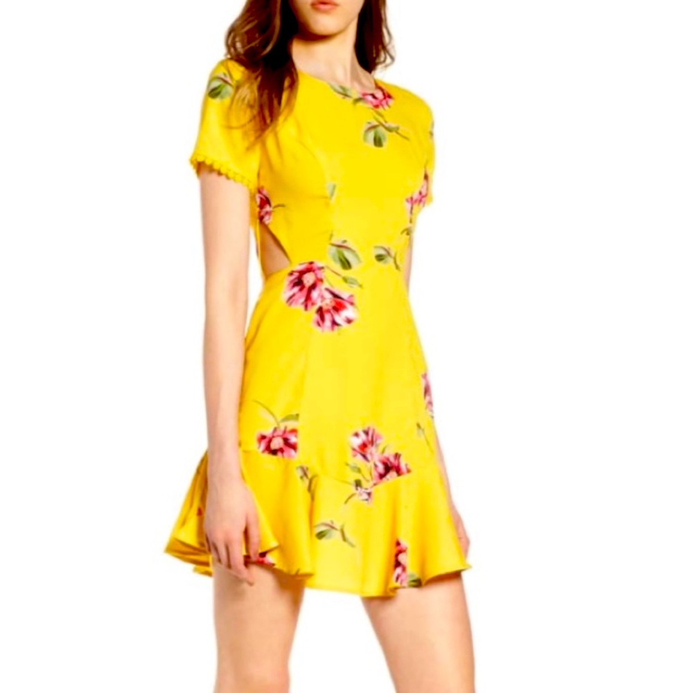 Yellow Summer Dress - Fit & Flare - Cutout Nordstrom Socialite